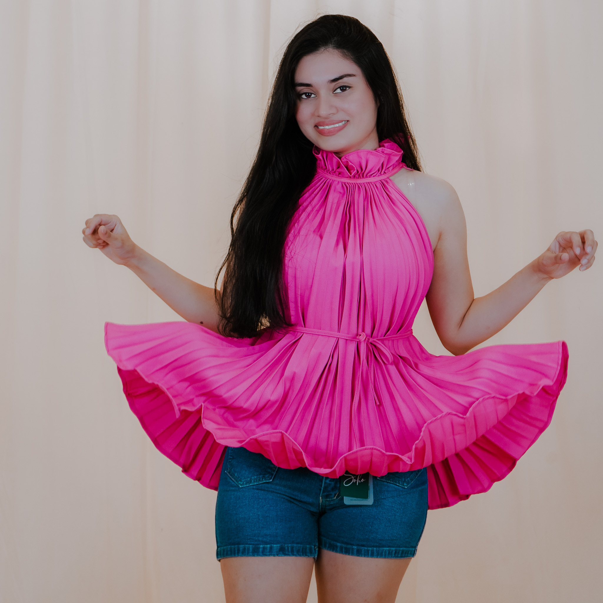 Fuchsia Breeze Halter Top