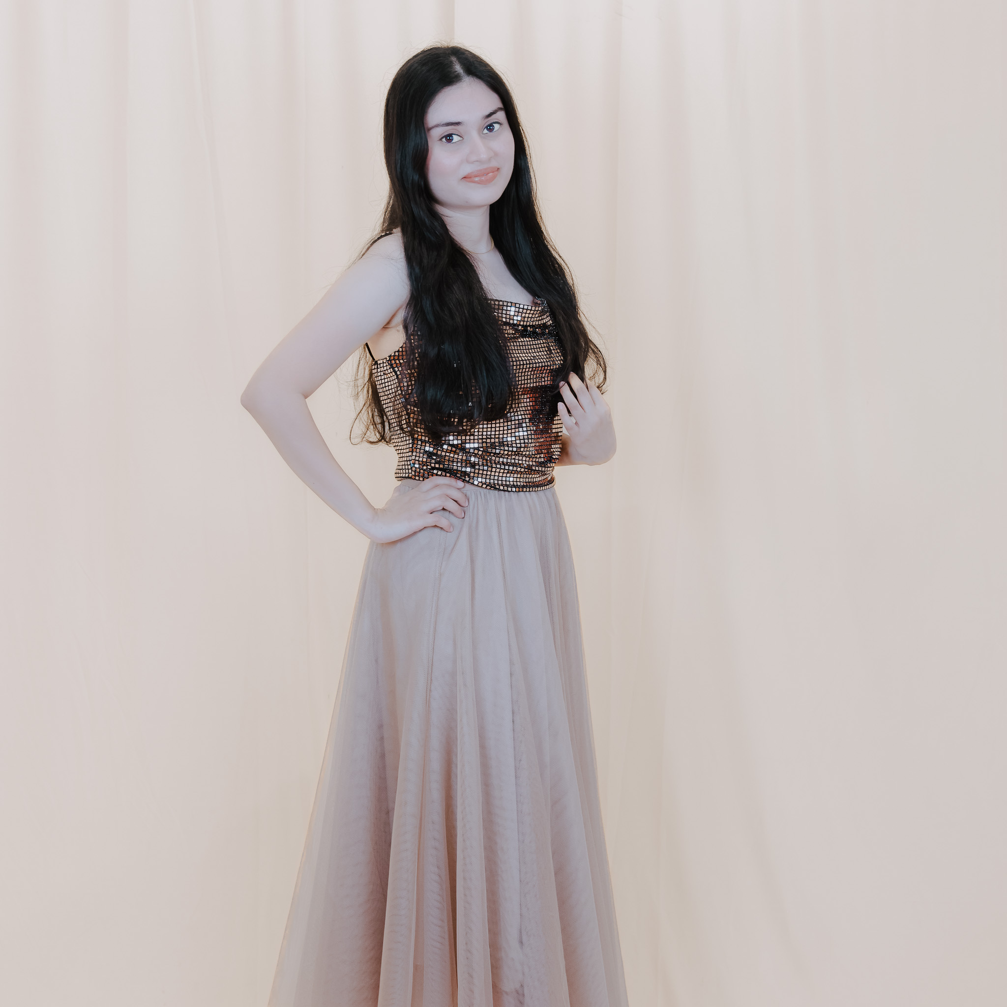 Golden Luxe Beaded Top